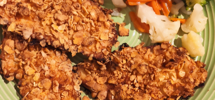 foto di petto di pollo con corn flakes