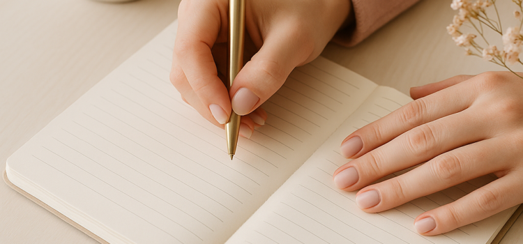 Immagine di una mano che scrive.